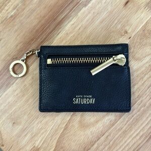 Kate Spade Black Card Holder with Gold Accents